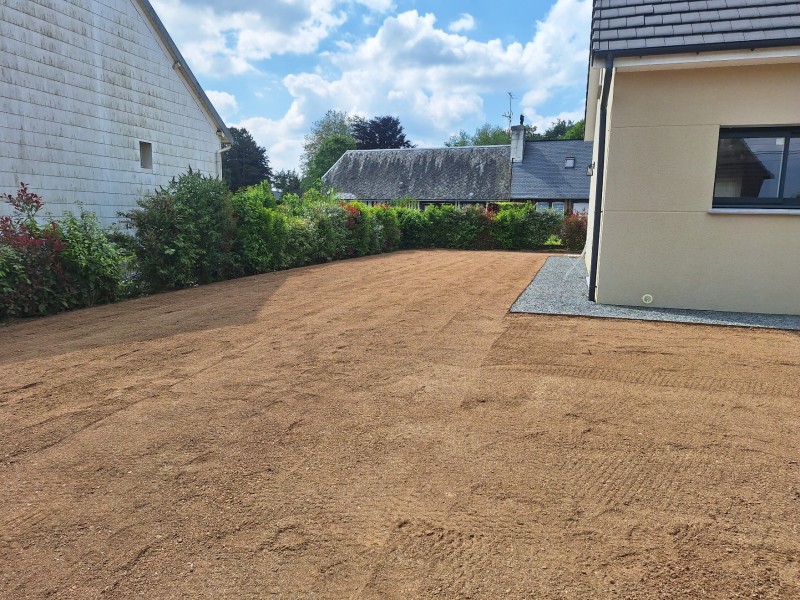 Chantier d'engazonnement secteur Fauville en Caux 76