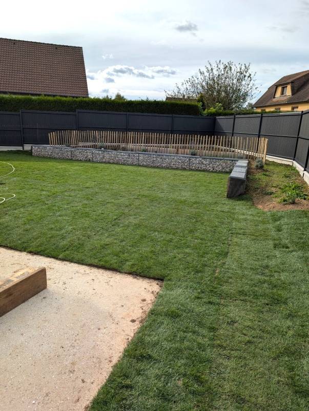 chantier de création de gazon de placage sur Yvetot 76